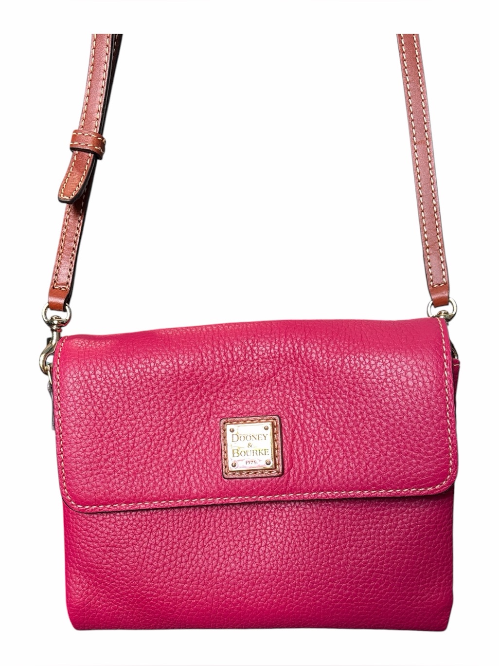 Dooney & Bourke Pink Pebble Leather Hunter Crossbody Bag